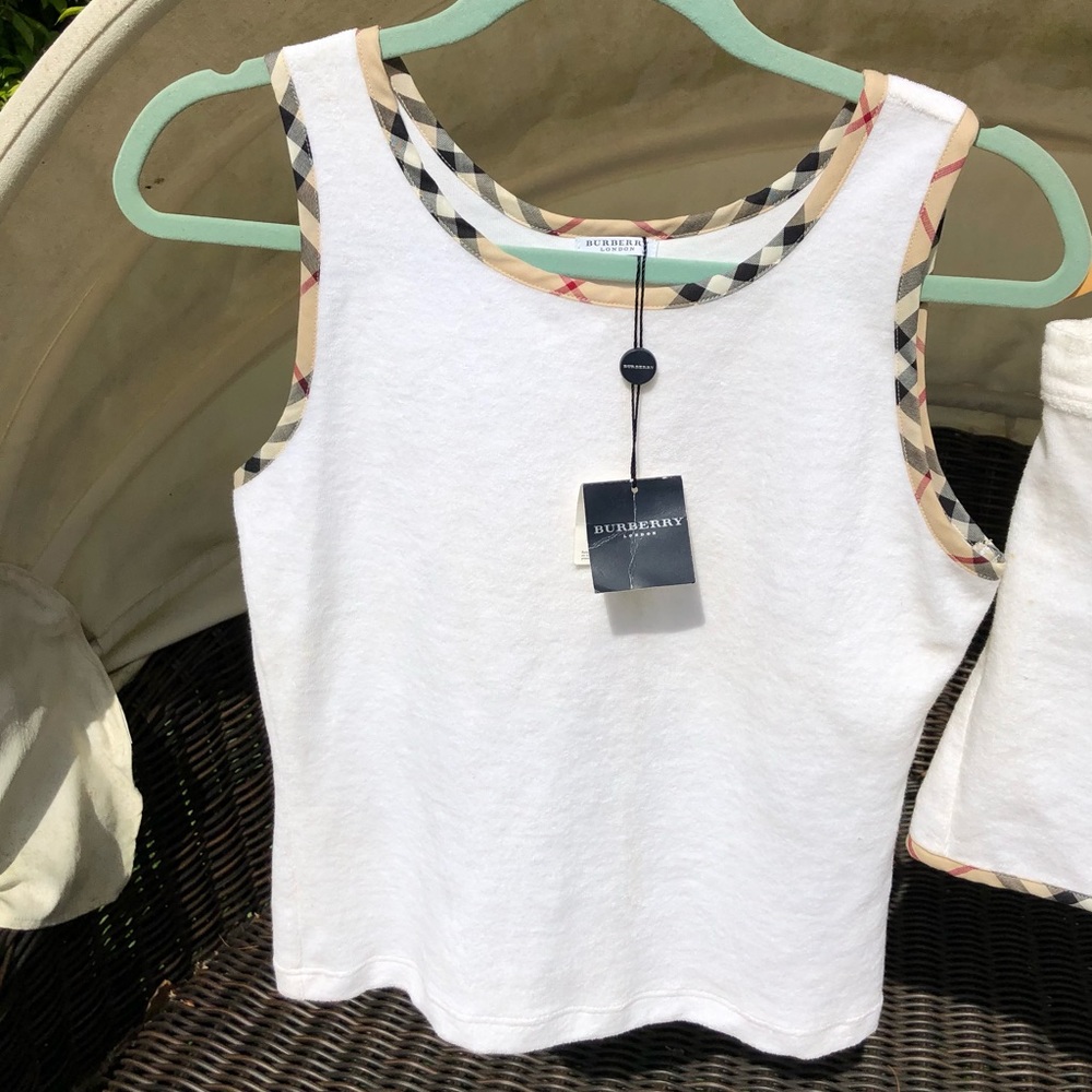 🔥SOLD🔥NWT Burberry Tank/Short Set wNova Check Vintage RARE Tank M Shorts L - Picture 6 of 13